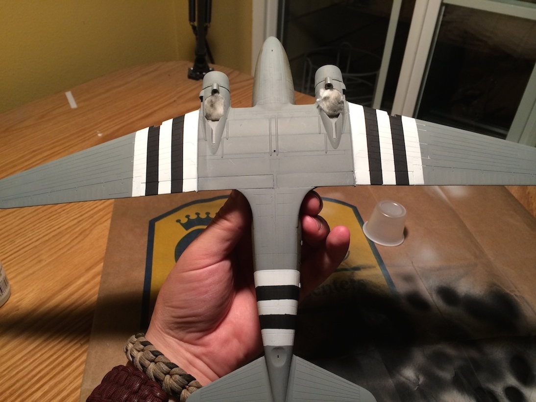 Underside of fuselage and wings